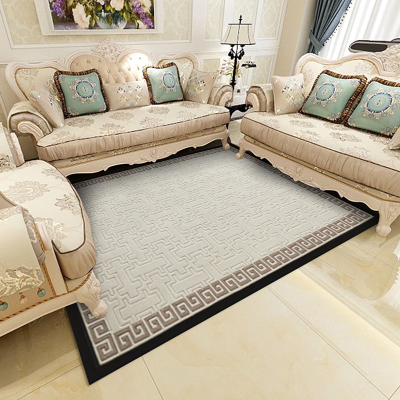 Multi Colored Geo Print Rug Polyster Asian Indoor Rug Pet Friendly Washable Anti-Slip Area Rug for Living Room Cream Gray Clearhalo 'Area Rug' 'Rug' 2334435