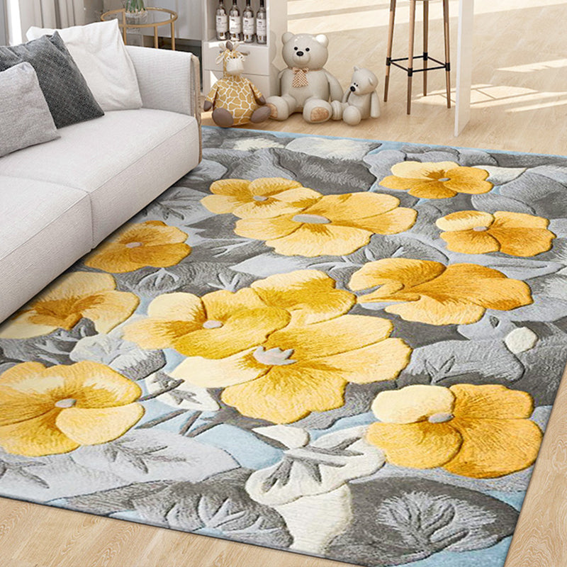 French Country Flower Print Rug Multi Colored Polypropylene Carpet Anti-Slip Backing Stain-Resistant Indoor Rug for Decoration Clearhalo 'Area Rug' 'French Country' 'Rugs' Rug' 2334461