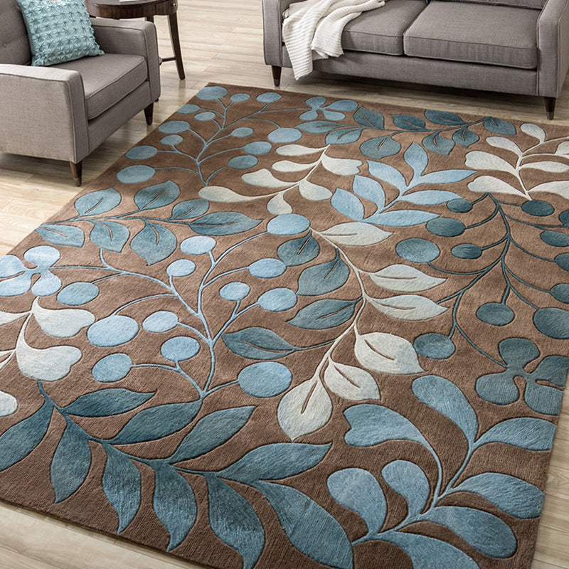 Minimalist Living Room Rug Multi Color Plant Patterned Rug Synthetics Anti-Slip Backing Easy Care Area Carpet Clearhalo 'Area Rug' 'Modern' 'Rugs' Rug' 2335008