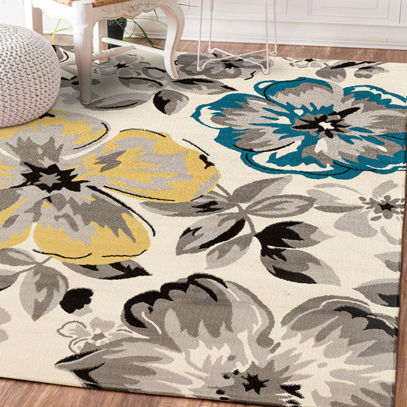 Minimalist Living Room Rug Multi Color Plant Patterned Rug Synthetics Anti-Slip Backing Easy Care Area Carpet Clearhalo 'Area Rug' 'Modern' 'Rugs' Rug' 2335012