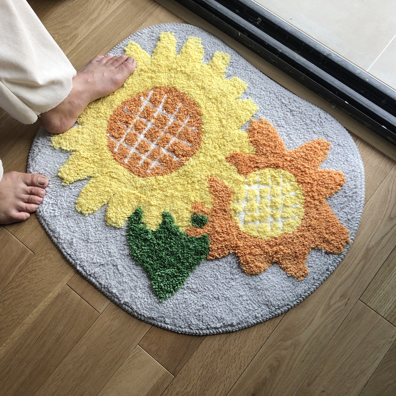 Calming Bedroom Rug Multi Colored Flower Printed Indoor Rug Non-Slip Backing Stain-Resistant Area Carpet Grey 1'8" x 2' Clearhalo 'Area Rug' 'Rug' 2335051