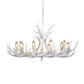 Resin Candelabra Chandelier Lamp Farmhouse 4/6/8-Head Living Room Pendant Ceiling Light in White Clearhalo 'Ceiling Lights' 'Chandeliers' Lighting' options 233506