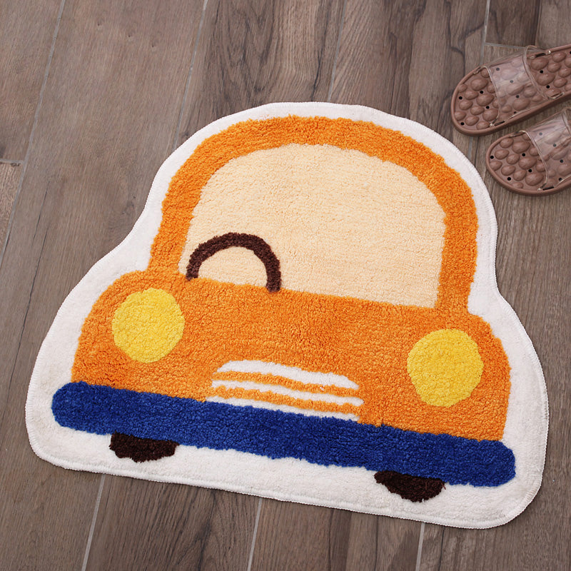 Creative Kids Room Rug Multi Colored 3D Patterned Indoor Rug Cotton Blend Anti-Slip Pet Friendly Area Carpet Orange 1'8" x 2'2" Clearhalo 'Area Rug' 'Rug' 2335090