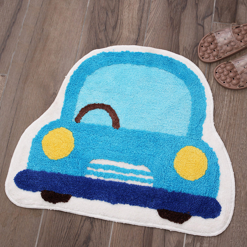 Creative Kids Room Rug Multi Colored 3D Patterned Indoor Rug Cotton Blend Anti-Slip Pet Friendly Area Carpet Sky Blue 1'8" x 2'2" Clearhalo 'Area Rug' 'Rug' 2335091