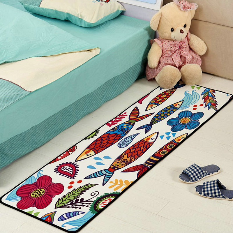 Minimalist Cartoon Printed Rug Multi Colored Polyster Indoor Rug Non-Slip Backing Pet Friendly Area Carpet for Kids Room Red Clearhalo 'Area Rug' 'Rug' 2335127