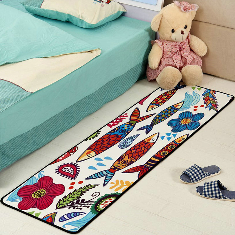 Minimalist Cartoon Printed Rug Multi Colored Polyster Indoor Rug Non-Slip Backing Pet Friendly Area Carpet for Kids Room Clearhalo 'Area Rug' 'Rug' 2335128