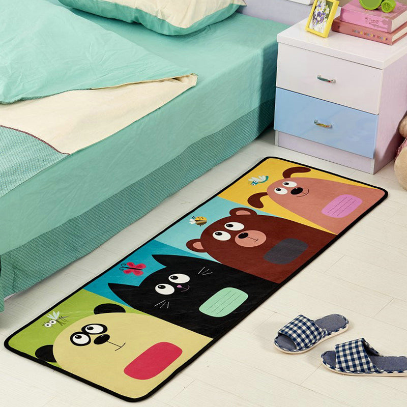Minimalist Cartoon Printed Rug Multi Colored Polyster Indoor Rug Non-Slip Backing Pet Friendly Area Carpet for Kids Room Brown Clearhalo 'Area Rug' 'Rug' 2335129