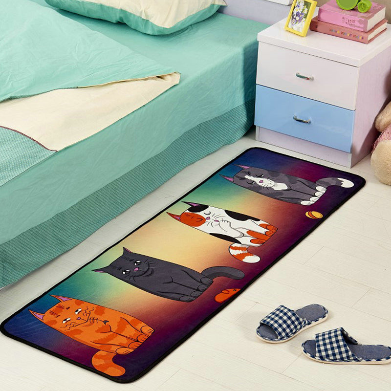 Minimalist Cartoon Printed Rug Multi Colored Polyster Indoor Rug Non-Slip Backing Pet Friendly Area Carpet for Kids Room Gray-Yellow Clearhalo 'Area Rug' 'Rug' 2335131