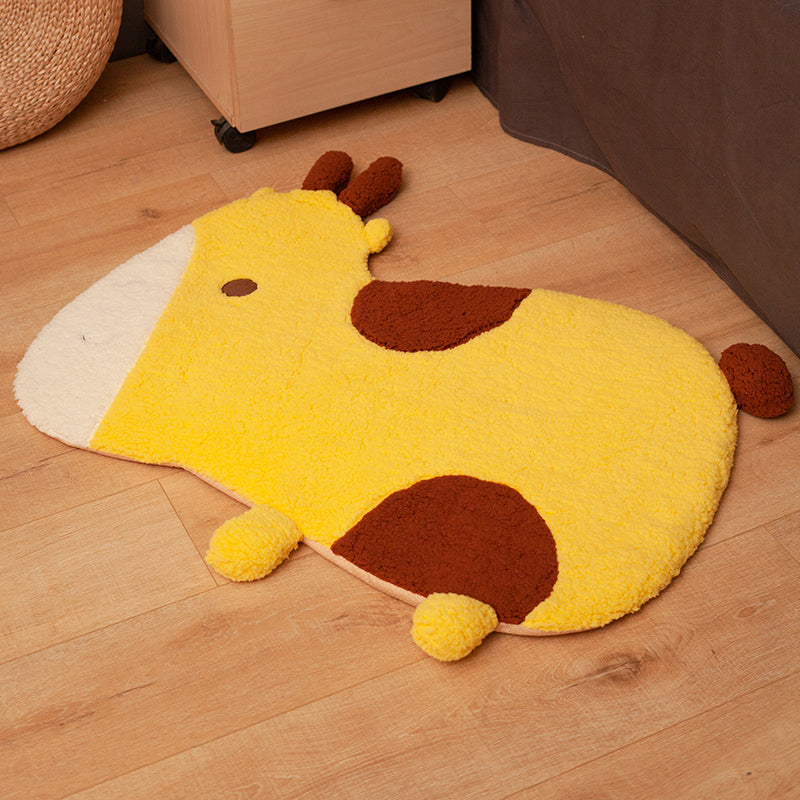 Casual Bedroom Rug Multi Colored Cartoon Printed Area Carpet Lamb Wool Non-Slip Backing Pet Friendly Indoor Rug Yellow 2'4" x 2'11" Clearhalo 'Area Rug' 'Rug' 2335183