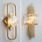 Quad Shaped Crystal Wall Light Post-Modern Gold Finish Wall Sconce Lighting for Stairs Clearhalo 'Cast Iron' 'Glass' 'Industrial' 'Modern wall lights' 'Modern' 'Tiffany' 'Traditional wall lights' 'Wall Lamps & Sconces' 'Wall Lights' Lighting' 2335780