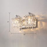 Modern Wall Mount Lighting Rectangle Sconce Light Fixture with Beveled Crystal Shade 2.0 Chrome Clearhalo 'Cast Iron' 'Glass' 'Industrial' 'Modern wall lights' 'Modern' 'Tiffany' 'Traditional wall lights' 'Wall Lamps & Sconces' 'Wall Lights' Lighting' 2335842