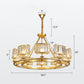 Circle Crystal Prism Suspension Light Minimalist Gold Finish Chandelier for Restaurant 10 Gold Clearhalo 'Ceiling Lights' 'Chandeliers' 'Modern Chandeliers' 'Modern' Lighting' 2335897