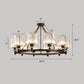 Cylindrical Ceiling Pendant Lamp Modern Crystal Living Room Chandelier Light Fixture 10 Black Clearhalo 'Ceiling Lights' 'Chandeliers' 'Modern Chandeliers' 'Modern' Lighting' 2335907