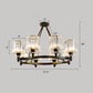 Cylindrical Ceiling Pendant Lamp Modern Crystal Living Room Chandelier Light Fixture 8 Black Clearhalo 'Ceiling Lights' 'Chandeliers' 'Modern Chandeliers' 'Modern' Lighting' 2335909