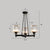 Cylindrical Ceiling Pendant Lamp Modern Crystal Living Room Chandelier Light Fixture 3 Black Clearhalo 'Ceiling Lights' 'Chandeliers' 'Modern Chandeliers' 'Modern' Lighting' 2335911
