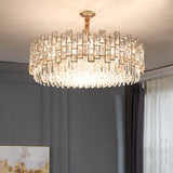 Round Living Room Chandelier Light Fixture K9 Crystal Modernism Hanging Pendant Light Clearhalo 'Ceiling Lights' 'Chandeliers' 'Modern Chandeliers' 'Modern' Lighting' 2335979