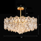 Crystal Hexagons Chandelier Minimalistic Gold Pendant Ceiling Light for Living Room Gold 25" Clearhalo 'Ceiling Lights' 'Chandeliers' 'Modern Chandeliers' 'Modern' Lighting' 2336004