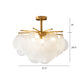 Seedy Glass Disc Ceiling Chandelier Modern Style Gold Finish Pendant Light for Dining Room Gold 31.5" Clearhalo 'Ceiling Lights' 'Chandeliers' 'Modern Chandeliers' 'Modern' Lighting' 2336070