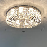 Crystal Loop Shaped Ceiling Light Fixture Simple Style Flush Mount Lighting for Bedroom Silver 25.5" Clearhalo 'Ceiling Lights' 'Close To Ceiling Lights' 'Close to ceiling' 'Flush mount' Lighting' 2336143