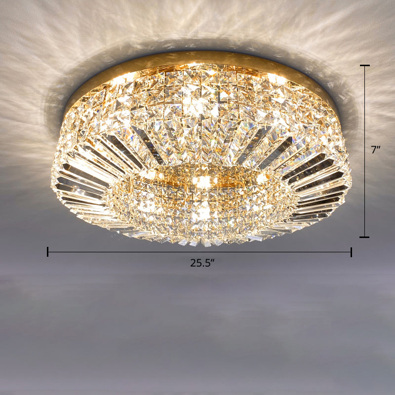 Crystal Loop Shaped Ceiling Light Fixture Simple Style Flush Mount Lighting for Bedroom Gold 25.5" Clearhalo 'Ceiling Lights' 'Close To Ceiling Lights' 'Close to ceiling' 'Flush mount' Lighting' 2336147