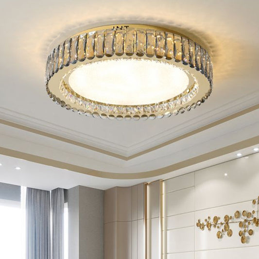 Geometrical Flush Mount Lighting Fixture Minimalistic Crystal Clear Ceiling Lamp for Bedroom Clearhalo 'Ceiling Lights' 'Close To Ceiling Lights' 'Close to ceiling' 'Flush mount' Lighting' 2336200