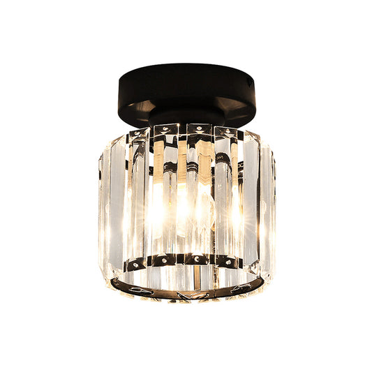 Small Ceiling Mounted Light Modern Crystal 1-Light Corridor Semi Flush Mount Lamp Clearhalo 'Ceiling Lights' 'Close To Ceiling Lights' 'Close to ceiling' 'Semi-flushmount' Lighting' 2336291