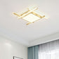 Minimalism Square Flush Mount Ceiling Fixture Metal Bedroom Flushmount Light in Gold Clearhalo 'Ceiling Lights' 'Close To Ceiling Lights' 'Close to ceiling' 'Flush mount' Lighting' 2336381