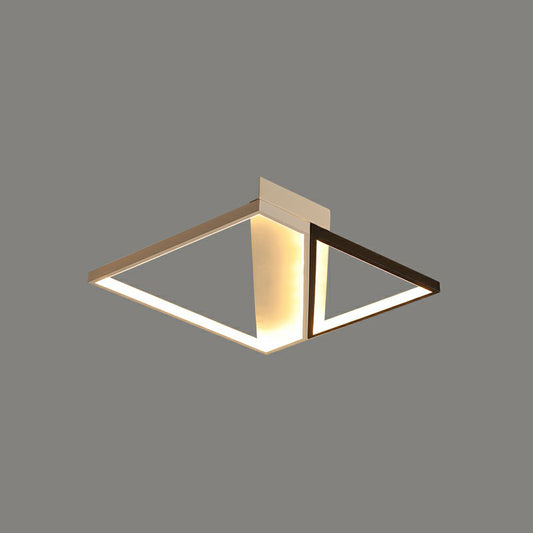 Rectangle Lounge LED Ceiling Light Acrylic Modernism Flush Mount Light in Black and White Black 16.5" Natural Clearhalo 'Ceiling Lights' 'Close To Ceiling Lights' 'Close to ceiling' 'Flush mount' Lighting' 2336406