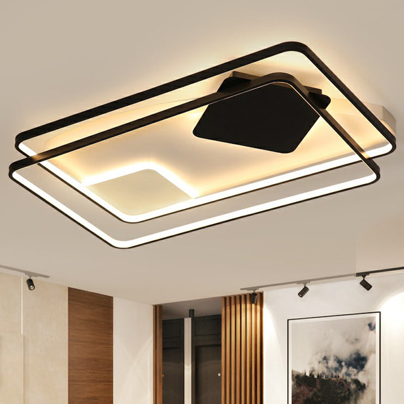 Parallel Ceiling Mount Lighting Modern Acrylic Black LED Flush Mount for Living Room Clearhalo 'Ceiling Lights' 'Close To Ceiling Lights' 'Close to ceiling' 'Flush mount' Lighting' 2336409
