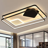 Parallel Ceiling Mount Lighting Modern Acrylic Black LED Flush Mount for Living Room Clearhalo 'Ceiling Lights' 'Close To Ceiling Lights' 'Close to ceiling' 'Flush mount' Lighting' 2336412