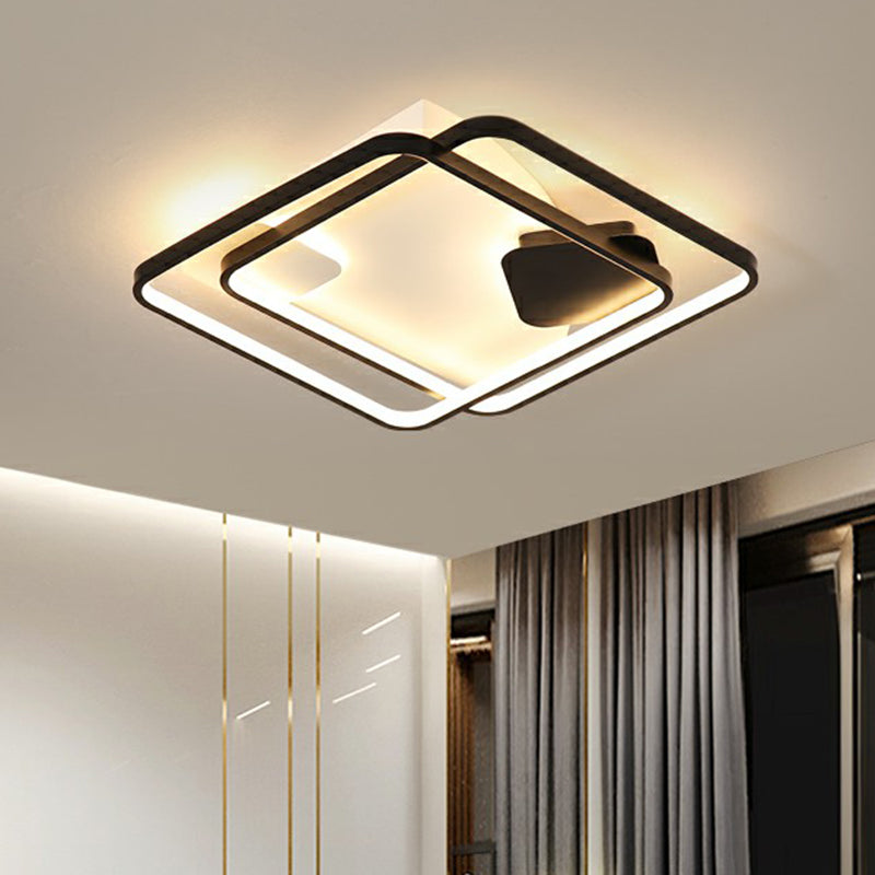 Parallel Ceiling Mount Lighting Modern Acrylic Black LED Flush Mount for Living Room Clearhalo 'Ceiling Lights' 'Close To Ceiling Lights' 'Close to ceiling' 'Flush mount' Lighting' 2336414