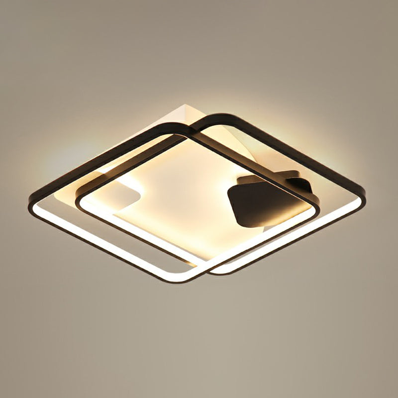 Parallel Ceiling Mount Lighting Modern Acrylic Black LED Flush Mount for Living Room Black 21.5" Third Gear Clearhalo 'Ceiling Lights' 'Close To Ceiling Lights' 'Close to ceiling' 'Flush mount' Lighting' 2336419