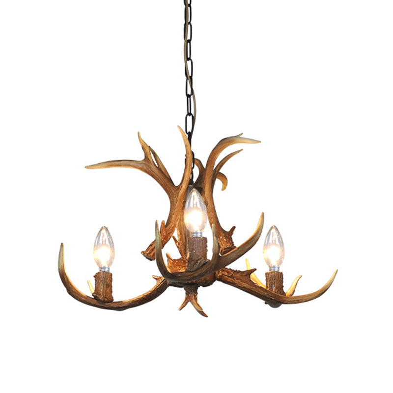 Traditional Candelabra Hanging Pendant 3/5/6 Lights Resin Ceiling Chandelier in Khaki for Living Room Clearhalo 'Ceiling Lights' 'Chandeliers' Lighting' options 233642