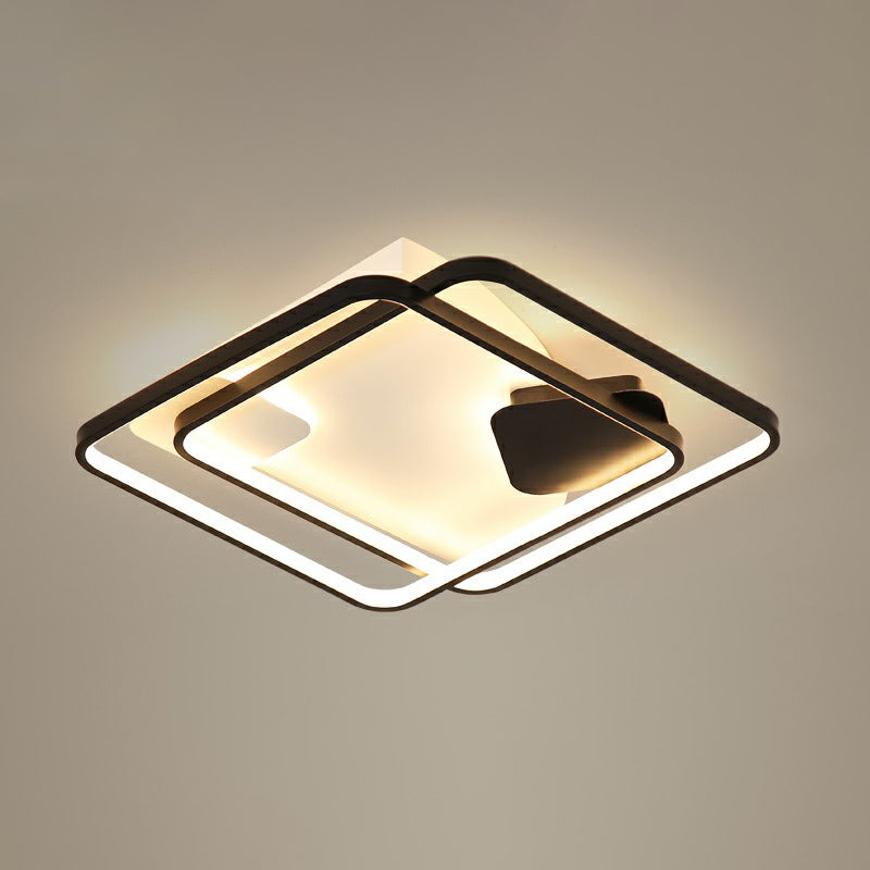 Parallel Ceiling Mount Lighting Modern Acrylic Black LED Flush Mount for Living Room Black 18" Third Gear Clearhalo 'Ceiling Lights' 'Close To Ceiling Lights' 'Close to ceiling' 'Flush mount' Lighting' 2336422