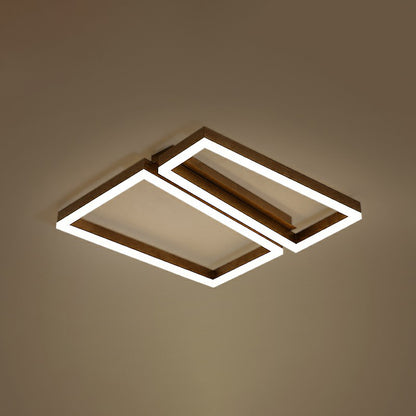 Trapezoid Metal LED Ceiling Mount Light Simple Coffee Finish Flushmount Lighting for Living Room Coffee 18" Clearhalo 'Ceiling Lights' 'Close To Ceiling Lights' 'Close to ceiling' 'Flush mount' Lighting' 2336477