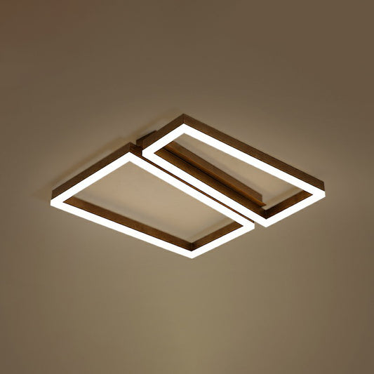 Trapezoid Metal LED Ceiling Mount Light Simple Coffee Finish Flushmount Lighting for Living Room Coffee 18" Clearhalo 'Ceiling Lights' 'Close To Ceiling Lights' 'Close to ceiling' 'Flush mount' Lighting' 2336477