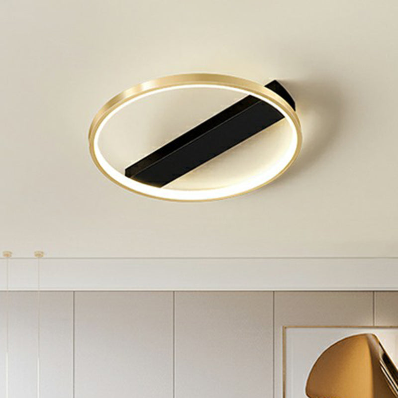 Geometrical Flush Ceiling Light Fixture Simplicity Acrylic Bedroom Flushmount in Black-Gold Clearhalo 'Ceiling Lights' 'Close To Ceiling Lights' 'Close to ceiling' 'Flush mount' Lighting' 2336484