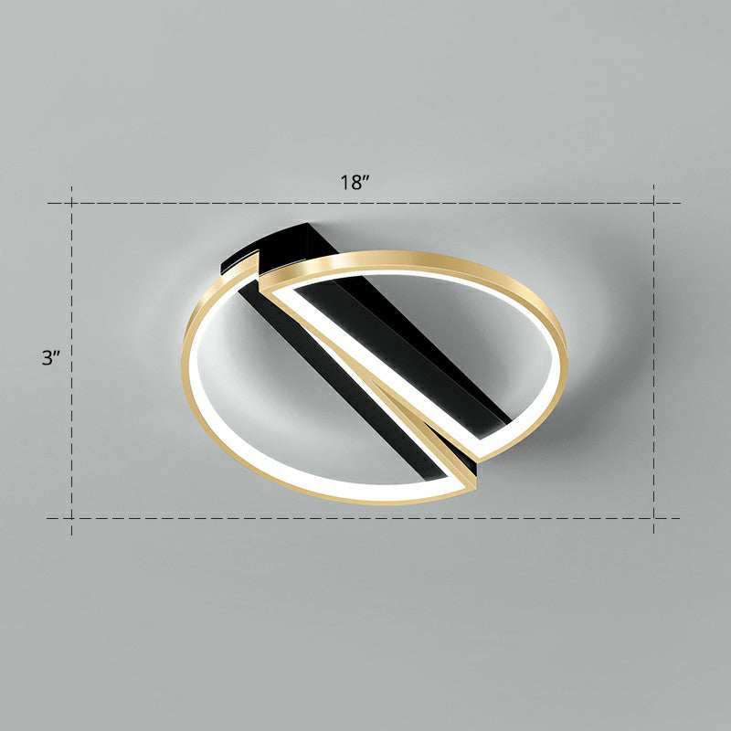 Geometrical Flush Ceiling Light Fixture Simplicity Acrylic Bedroom Flushmount in Black-Gold Gold White Semicircle Clearhalo 'Ceiling Lights' 'Close To Ceiling Lights' 'Close to ceiling' 'Flush mount' Lighting' 2336489