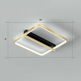 Geometrical Flush Ceiling Light Fixture Simplicity Acrylic Bedroom Flushmount in Black-Gold Gold White Square Plate Clearhalo 'Ceiling Lights' 'Close To Ceiling Lights' 'Close to ceiling' 'Flush mount' Lighting' 2336492