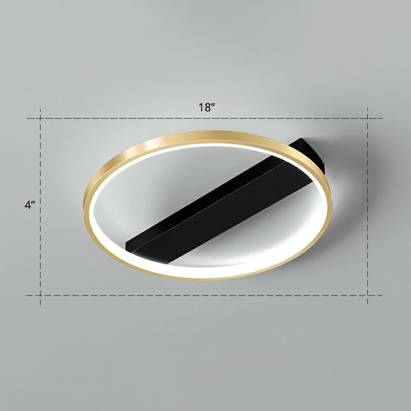 Geometrical Flush Ceiling Light Fixture Simplicity Acrylic Bedroom Flushmount in Black-Gold Gold White Round Clearhalo 'Ceiling Lights' 'Close To Ceiling Lights' 'Close to ceiling' 'Flush mount' Lighting' 2336497