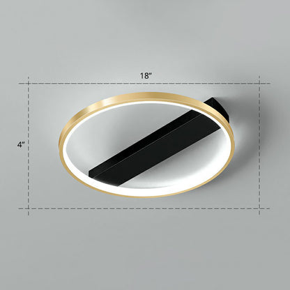 Geometrical Flush Ceiling Light Fixture Simplicity Acrylic Bedroom Flushmount in Black-Gold Gold White Round Clearhalo 'Ceiling Lights' 'Close To Ceiling Lights' 'Close to ceiling' 'Flush mount' Lighting' 2336497