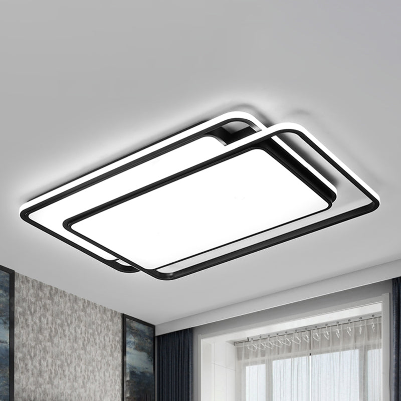 Acrylic Geometric Shaped Ceiling Flush Light Nordic Black Flush Mount Led Light for Bedroom Black 43" Clearhalo 'Ceiling Lights' 'Close To Ceiling Lights' 'Close to ceiling' 'Flush mount' Lighting' 2336514