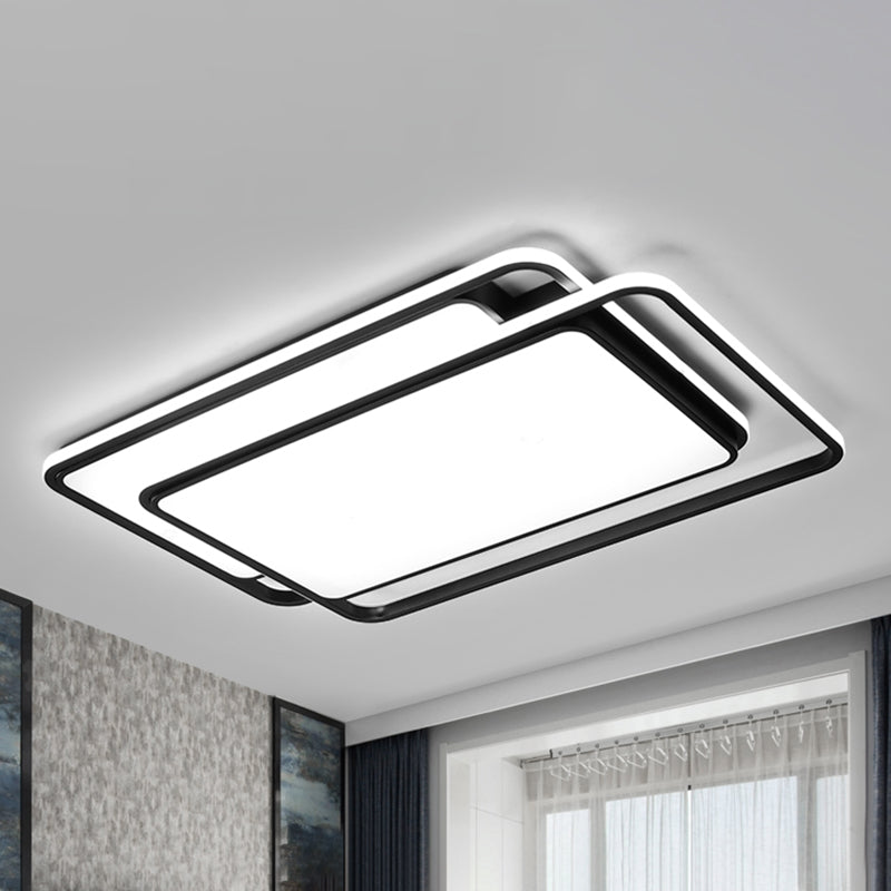 Acrylic Geometric Shaped Ceiling Flush Light Nordic Black Flush Mount Led Light for Bedroom Black 35.5" Clearhalo 'Ceiling Lights' 'Close To Ceiling Lights' 'Close to ceiling' 'Flush mount' Lighting' 2336515