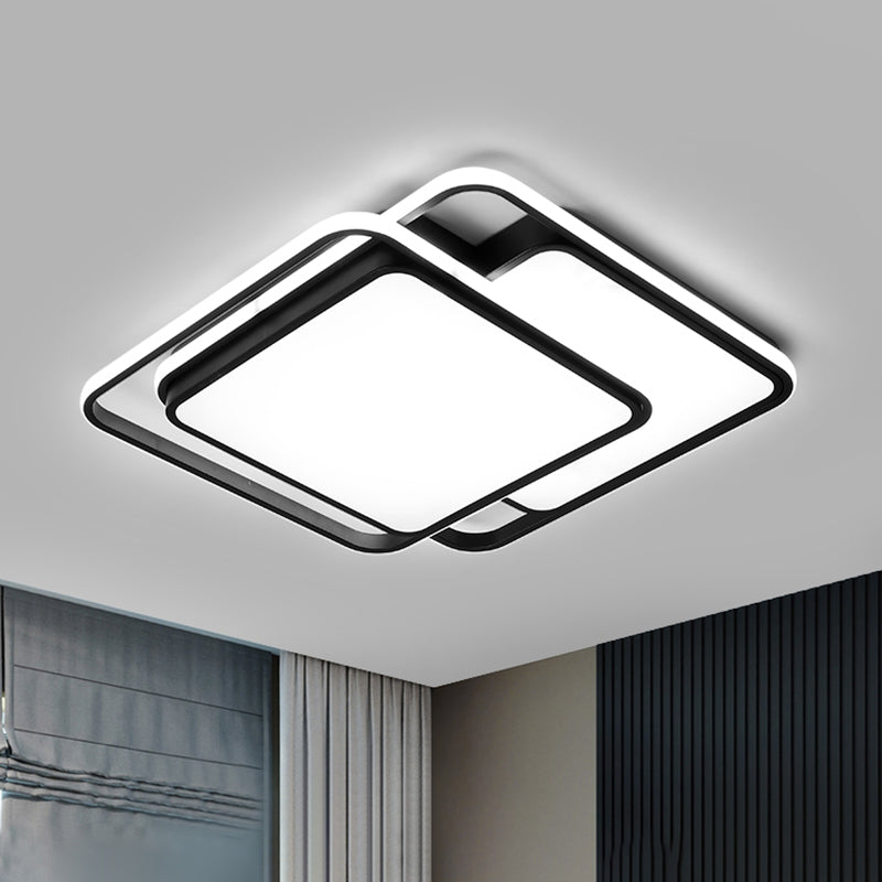 Acrylic Geometric Shaped Ceiling Flush Light Nordic Black Flush Mount Led Light for Bedroom Black 23" Clearhalo 'Ceiling Lights' 'Close To Ceiling Lights' 'Close to ceiling' 'Flush mount' Lighting' 2336517