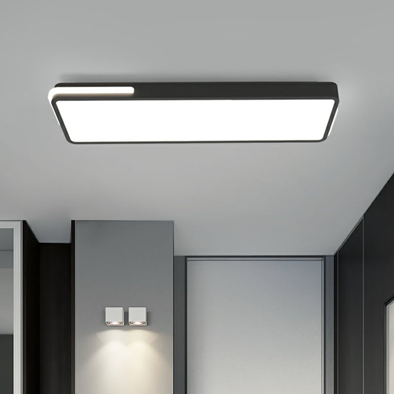Rectangular Corridor Flush Mount Lighting Acrylic Minimalistic LED Flush Light in Black Clearhalo 'Ceiling Lights' 'Close To Ceiling Lights' 'Close to ceiling' 'Flush mount' Lighting' 2336531