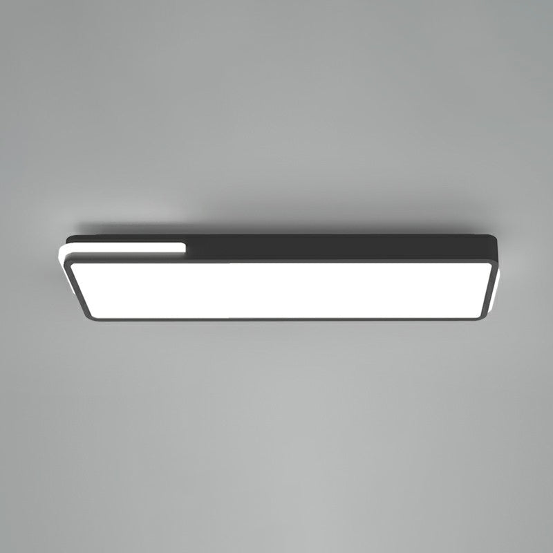 Rectangular Corridor Flush Mount Lighting Acrylic Minimalistic LED Flush Light in Black Black 23.5" Clearhalo 'Ceiling Lights' 'Close To Ceiling Lights' 'Close to ceiling' 'Flush mount' Lighting' 2336533