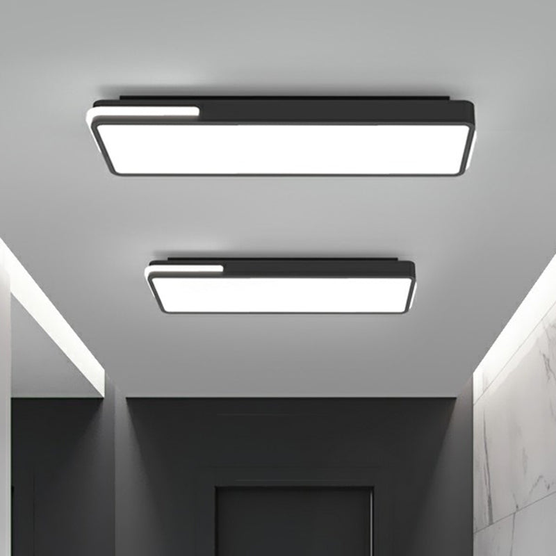 Rectangular Corridor Flush Mount Lighting Acrylic Minimalistic LED Flush Light in Black Clearhalo 'Ceiling Lights' 'Close To Ceiling Lights' 'Close to ceiling' 'Flush mount' Lighting' 2336534
