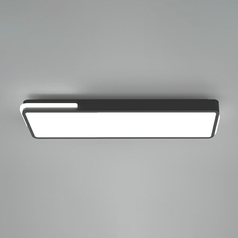 Rectangular Corridor Flush Mount Lighting Acrylic Minimalistic LED Flush Light in Black Black 31.5" Clearhalo 'Ceiling Lights' 'Close To Ceiling Lights' 'Close to ceiling' 'Flush mount' Lighting' 2336535