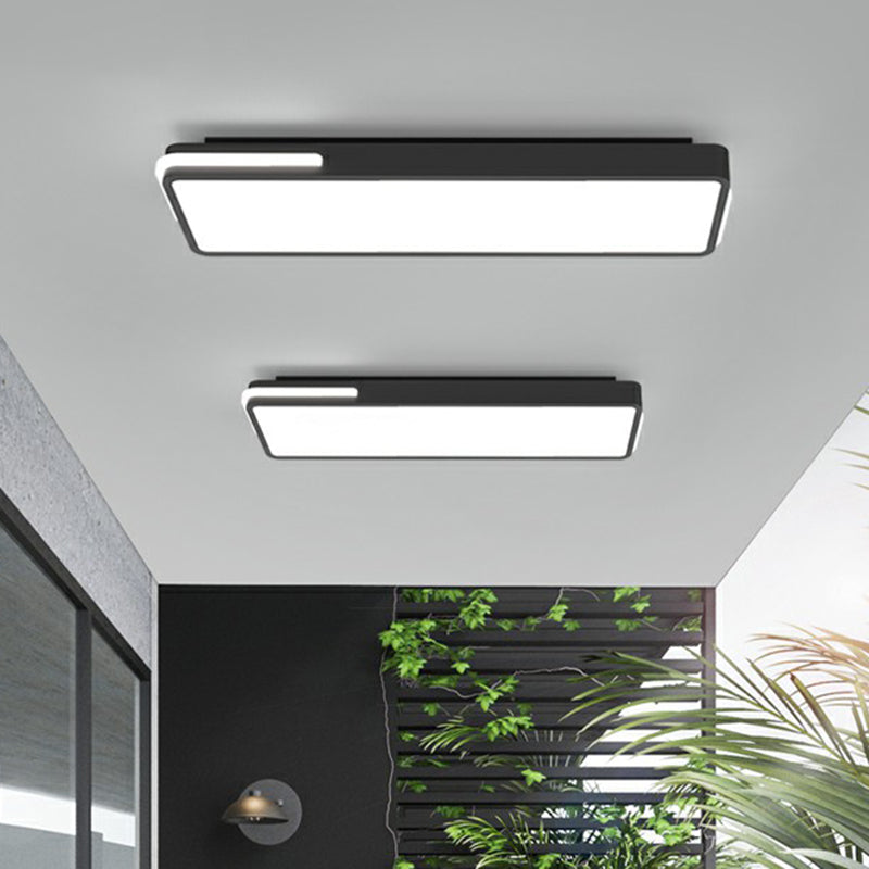 Rectangular Corridor Flush Mount Lighting Acrylic Minimalistic LED Flush Light in Black Clearhalo 'Ceiling Lights' 'Close To Ceiling Lights' 'Close to ceiling' 'Flush mount' Lighting' 2336537