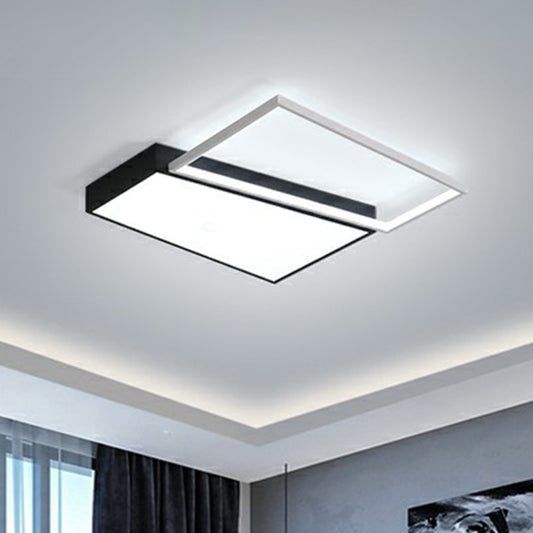 Bedroom Led Ceiling Fixture Modern Flush Mount Light with Trapezoid Acrylic Shade Clearhalo 'Ceiling Lights' 'Close To Ceiling Lights' 'Close to ceiling' 'Flush mount' Lighting' 2336539